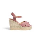 Espadrilles en cuir Blaudell  lie de vin - Talon 8 cm