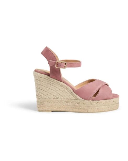 Alpargatas Blaudell en piel color vino - tacón de 8 cm