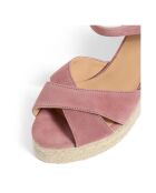 Espadrilles en cuir Blaudell  lie de vin - Talon 8 cm