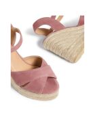 Espadrilles en cuir Blaudell  lie de vin - Talon 8 cm