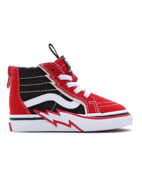 Baskets en cuir  montantes zip SK8-Hi Eclair rouges
