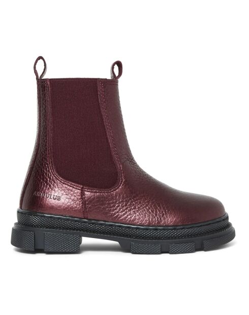 Chelsea Boots  en cuir zip bordeaux