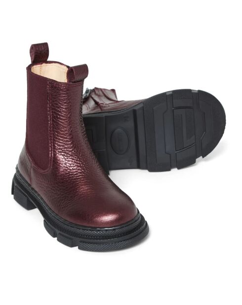 Chelsea Boots  en cuir zip bordeaux