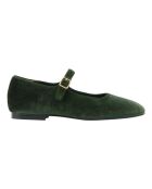 Babies en cuir en velours vert foncé