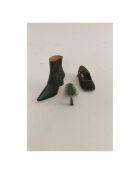 Babies en cuir en velours vert foncé