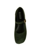 Babies en cuir en velours vert foncé