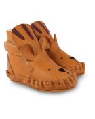 Chaussons en cuir fourés Kapi Tigre camel