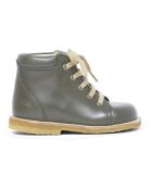 Bottines à lacets  en cuir vert olive