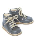 Bottines à lacets  en cuir vert olive