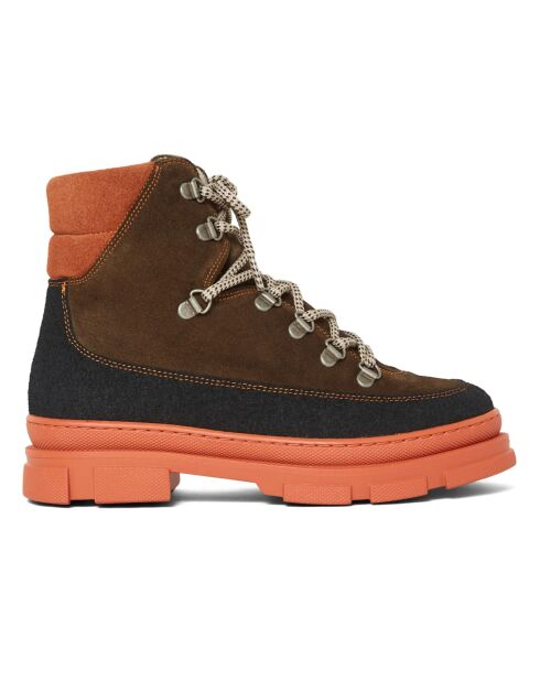 Chelsea Boots en cuir zip fourrées vert kaki