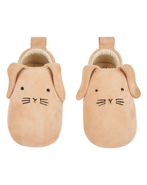 Chaussons cuir Lapinchou beiges
