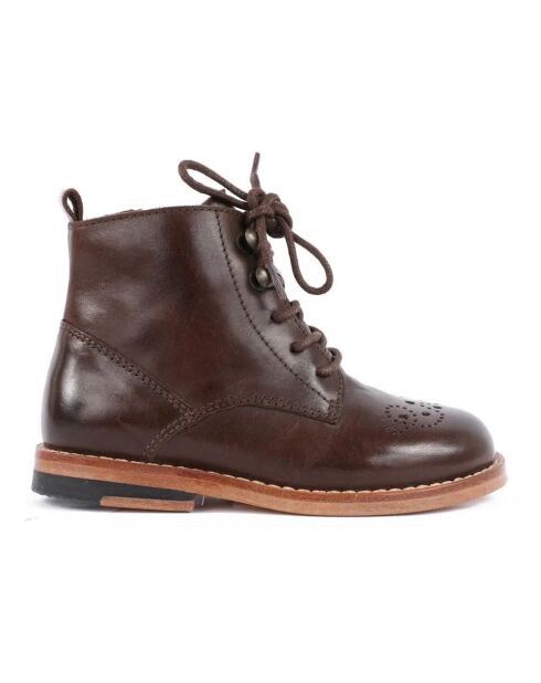 Bottines  en cuir à lacets Buster marron