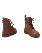 Bottes en cuir  zip Lace-up marron