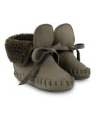 Chaussons en cuir fourés Jaya gris anthracite