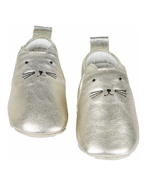 Chaussons cuir Chachou dorés