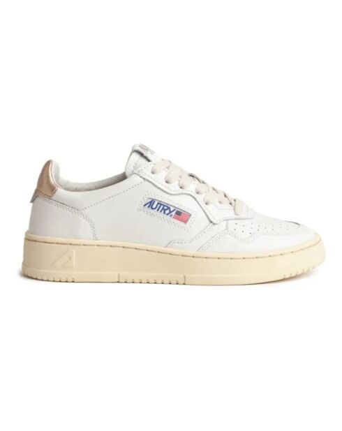 Medalist lage leren sneakers van goudkleurig leer