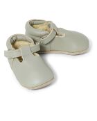 Chaussons en cuir fourés Elia gris clair