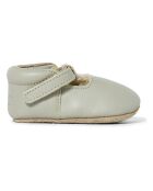 Chaussons en cuir fourés Elia gris clair