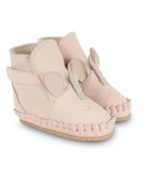 Chaussons en cuir fourés Kapi Special Licorne roses