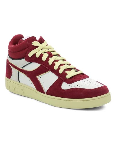 Magic Cut rode halve sneakers van suèdeleer