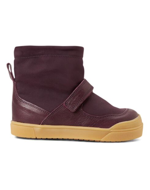 Bottes en cuir zip fourrées Loke Nylon prune