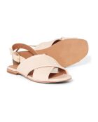 Rolande nude-leren sandalen
