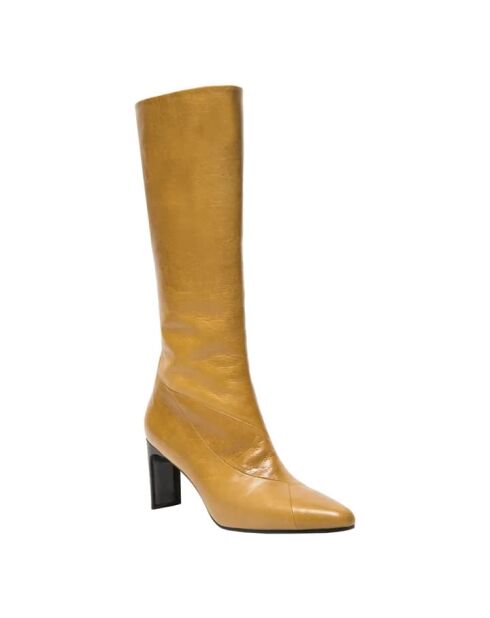 Senfgelbe Hafen Lederstiefel