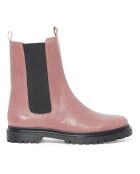 Hohe Chelsea-Stiefel aus Leder Funky pinke Sohlen