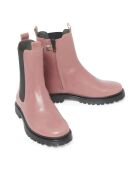Hohe Chelsea-Stiefel aus Leder Funky pinke Sohlen