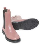 Hohe Chelsea-Stiefel aus Leder Funky pinke Sohlen