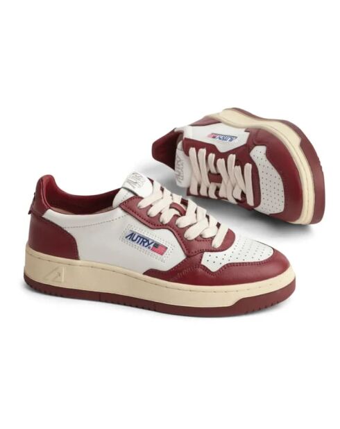 Sneakers Medalist Low Bicolor aus burgunderfarbenem Leder