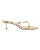 Edith 50 gouden sandalen met leren hak