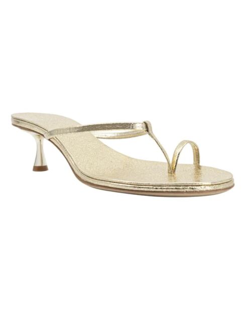 Sandales à talon en cuir Edith 50 dorées