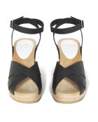 Ybiza sandalen met zwarte leren hak