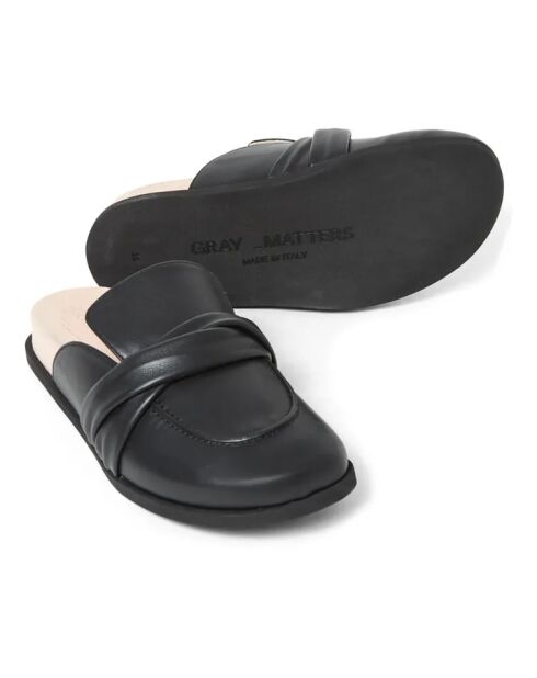 Emma Fussbet zwarte leren sandalen