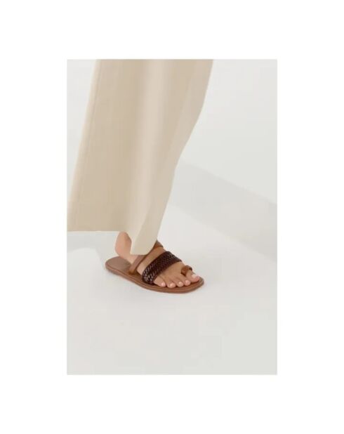 Sandales en cuir Leah camel
