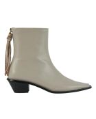 Botas de piel color crema