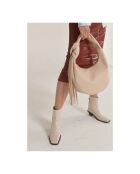 Botas de piel color crema