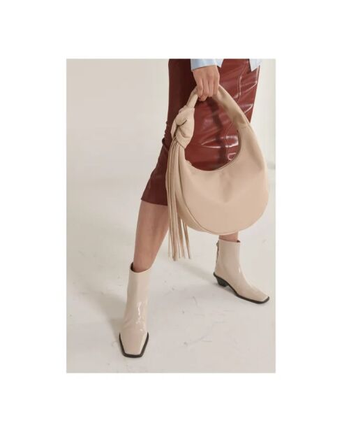 Botas de piel color crema