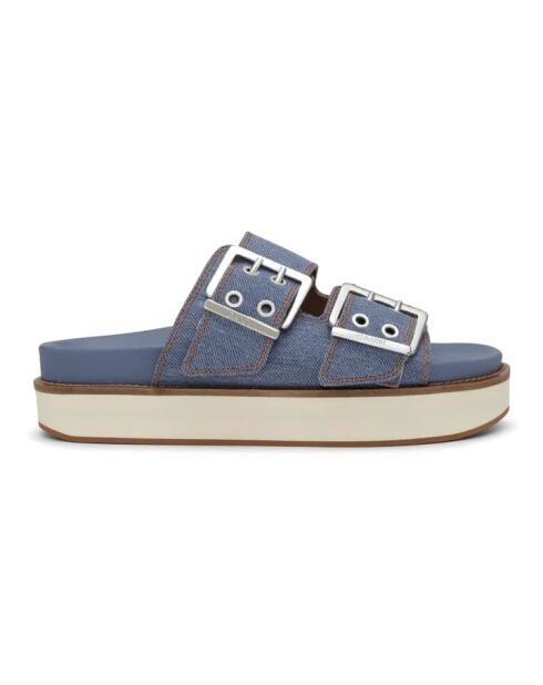 Sandales Chunky à Boucles Denim bleues
