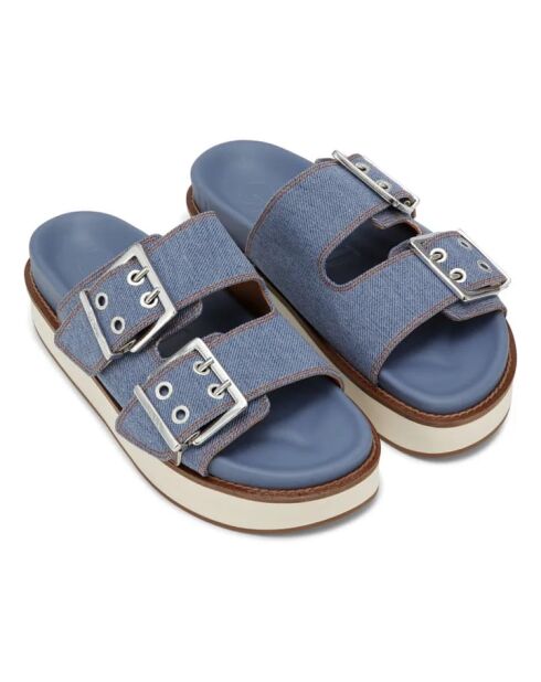 Sandales Chunky à Boucles Denim bleues