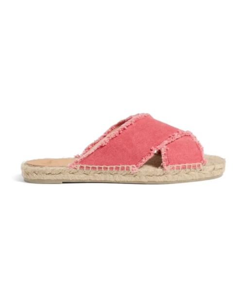 Sandales en coton Palmera corail