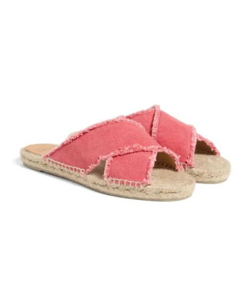 Sandales en coton Palmera corail