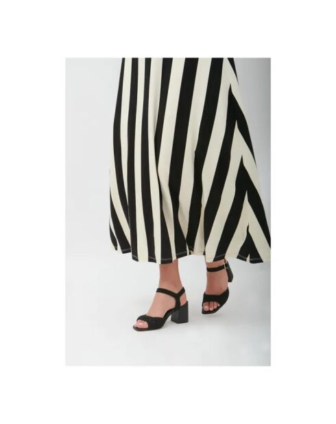 Zwarte sandalen met hak van Sicilia leer
