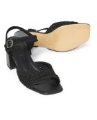 Zwarte sandalen met hak van Sicilia leer