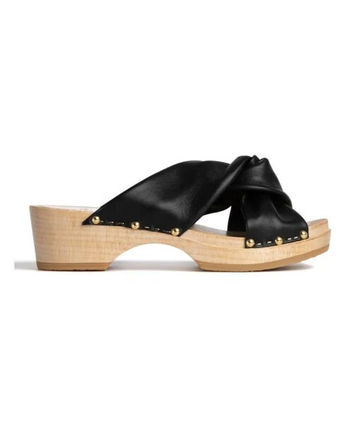 Sabots en cuir Yuri noirs