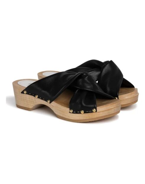 Sabots en cuir Yuri noirs