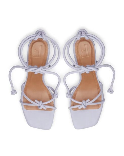 Sandales à talon en cuir Rachel lavande
