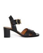 Clara leren sandalen in zwart