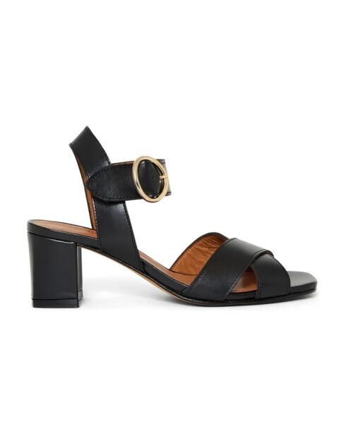 Clara leren sandalen in zwart